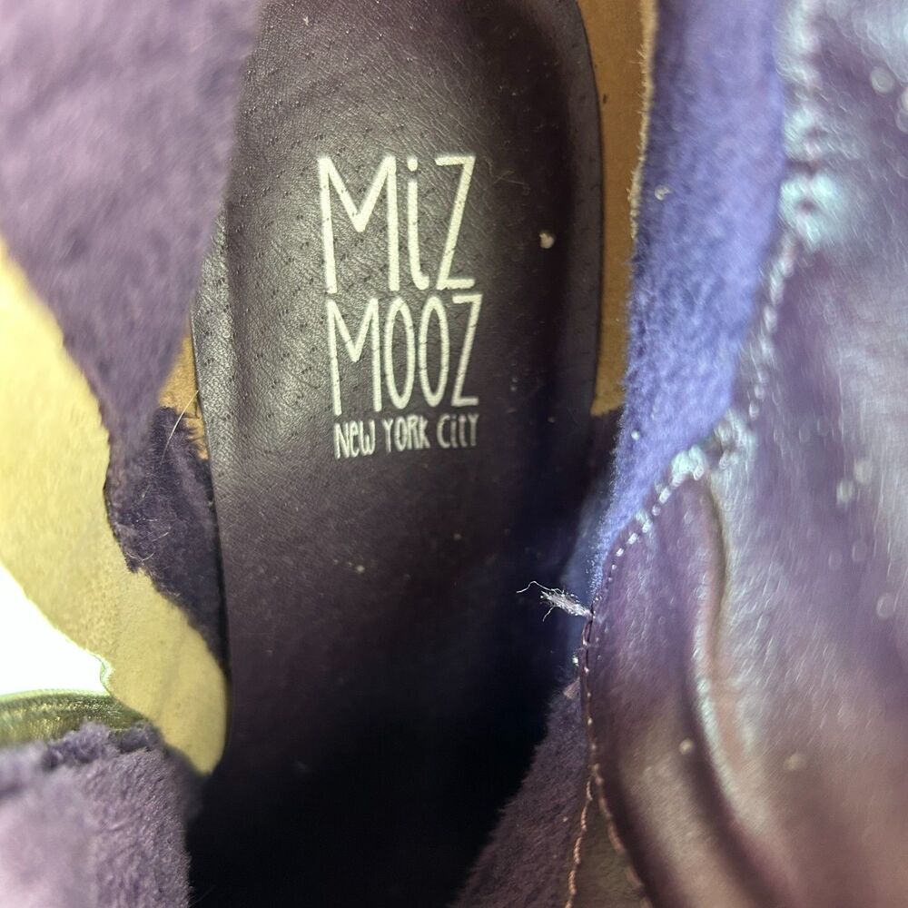 Miz Mooz Women's Louise Light Olive Taupe Leather Spats-Style Ankle Boots Size 7 - Picture 7 of 13